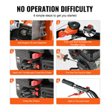 Gardening Tools: VEVOR Tiller Cultivator Gas Powered, 212CC 4-Stroke Garden Cultivator, Tiller with 4 Steel Adjustable Rear Tines for Lawn, Garden and Field Soil Cultivation