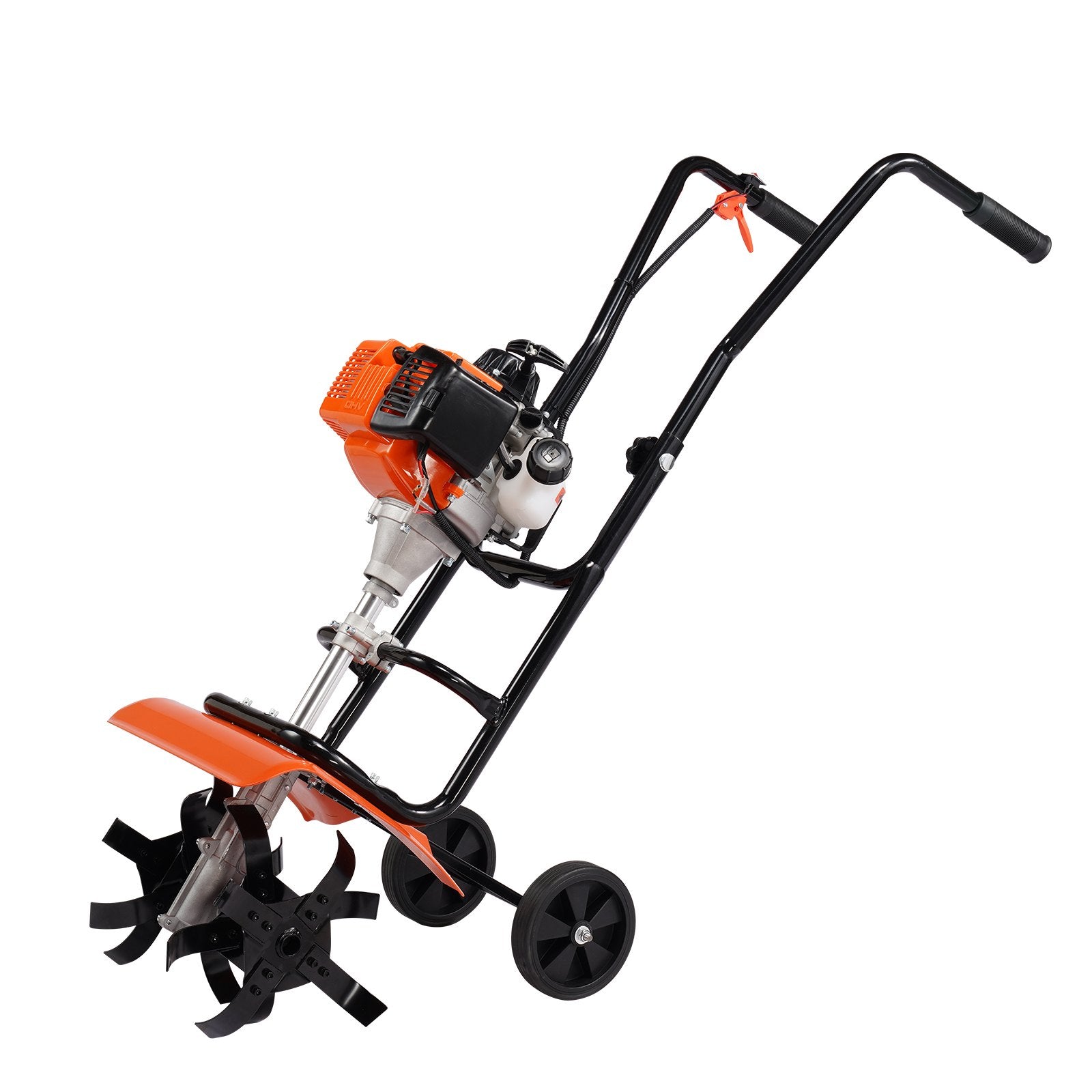 Gardening Tools: VEVOR Tiller Cultivator Gas Powered, 38CC 4-Stroke Garden Cultivator, Tiller with 4 Steel Adjustable Front Tines for Lawn, Garden and Field Soil Cultivation