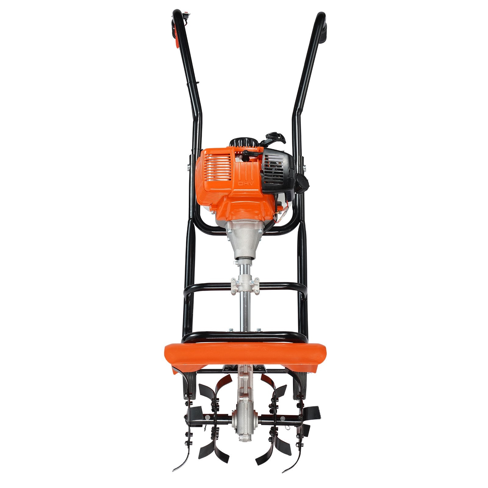 Gardening Tools: VEVOR Tiller Cultivator Gas Powered, 38CC 4-Stroke Garden Cultivator, Tiller with 4 Steel Adjustable Front Tines for Lawn, Garden and Field Soil Cultivation