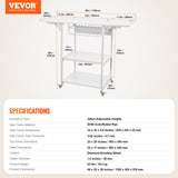 BBQ Tools: VEVOR Heat Press Table 3Tier Movable Heat Press Stand Foldable with Wheels White