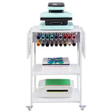 BBQ Tools: VEVOR Heat Press Table 3Tier Movable Heat Press Stand Foldable with Wheels White