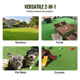 Outdoor Power Equipment: VEVOR Artifical Grass, 3 x 5 ft Rug Green Turf, 1.38" Fake Door Mat Outdoor Patio Lawn Decoration, Easy to Clean with Drainage Holes, Perfect For Multi-Purpose Home Indoor Entryway Scraper Dog Mats