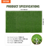 Outdoor Power Equipment: VEVOR Artifical Grass, 6 x 10 ft Rug Green Turf, 1.38"Fake Door Mat Outdoor Patio Lawn Decoration, Easy to Clean with Drainage Holes, Perfect For Multi-Purpose Home Indoor Entryway Scraper Dog Mats