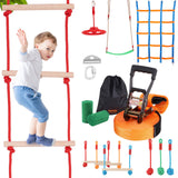 Outdoor Play Equipment: VEVOR Ninja Warrior Obstacle Course for Kids, 15.24 m Weatherproof Slacklines, 500lbs Weight Capacity Monkey Line, Outdoor Playset Equipment, Backyard Toys Training Equipment Set with 10 Obstacles