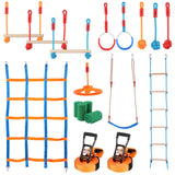 Outdoor Play Equipment: VEVOR Ninja Warrior Obstacle Course for Kids, 2 x 17m Weatherproof Slacklines, 227kg Weight Capacity Monkey Line, Outdoor Playset Equipment, Backyard Toys Training Equipment Set with 12 Obstacles