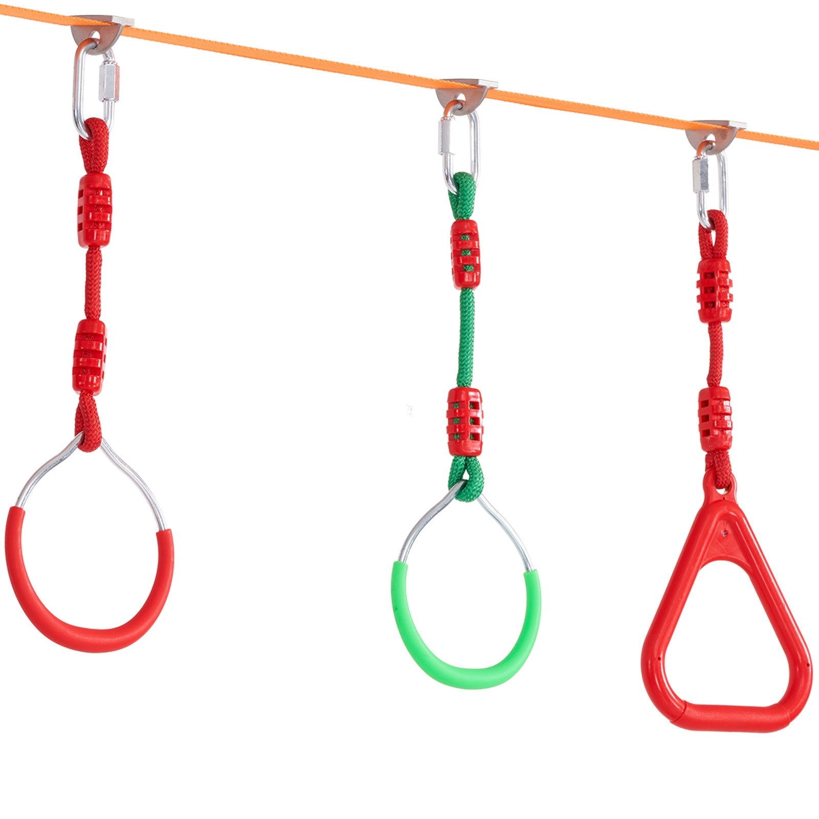 Outdoor Play Equipment: VEVOR Ninja Warrior Obstacle Course for Kids, 2 x 19.8m Weatherproof Slacklines, 500lbs Weight Capacity Monkey Line, Outdoor Playset Equipment, Backyard Toys Training Equipment Set with 12 Obstacles