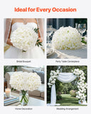 Vases & Table Decor: VEVOR Artificial Flowers, 105 pcs Real Looking White Silk Fake Hydrangea Bulk, White Faux Bridal Shower with Stems for DIY Wedding Bouquets, Home Centerpieces Arrangements, Party Tables Decorations