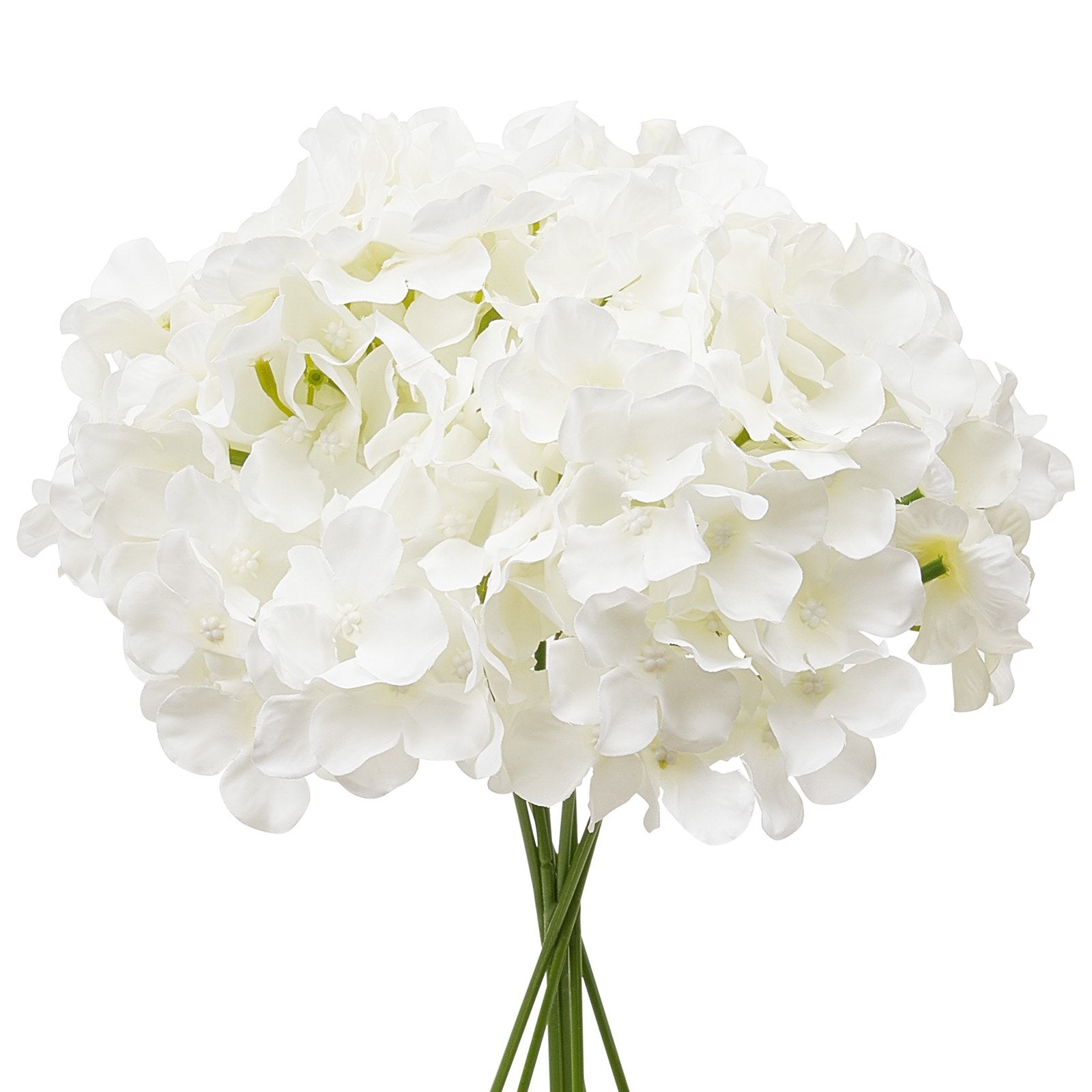 Vases & Table Decor: VEVOR Artificial Flowers, 105 pcs Real Looking White Silk Fake Hydrangea Bulk, White Faux Bridal Shower with Stems for DIY Wedding Bouquets, Home Centerpieces Arrangements, Party Tables Decorations