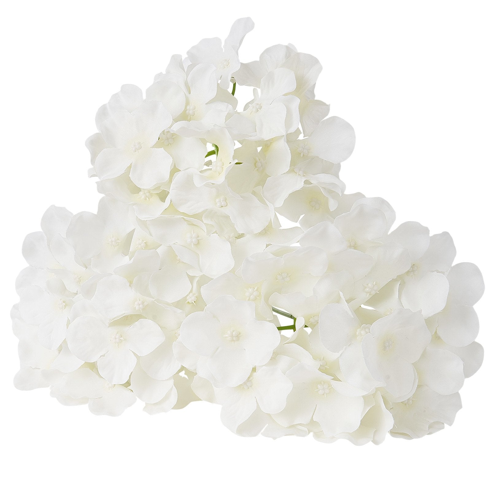 Vases & Table Decor: VEVOR Artificial Flowers, 105 pcs Real Looking White Silk Fake Hydrangea Bulk, White Faux Bridal Shower with Stems for DIY Wedding Bouquets, Home Centerpieces Arrangements, Party Tables Decorations