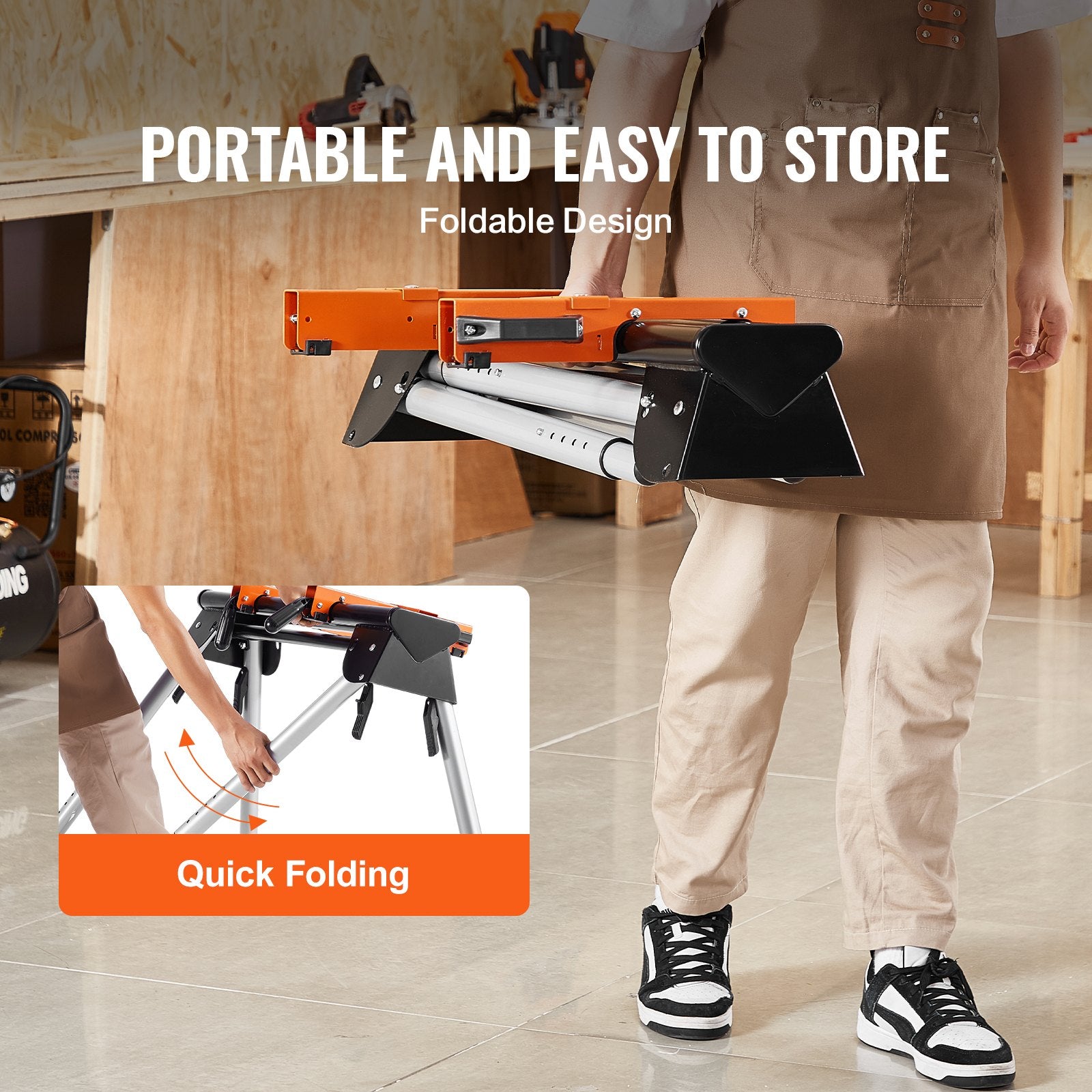 Chainsaws: VEVOR Miter Saw Stand 330lbs Load Capacity Steel 29.1"-32.9" Adjustable Height