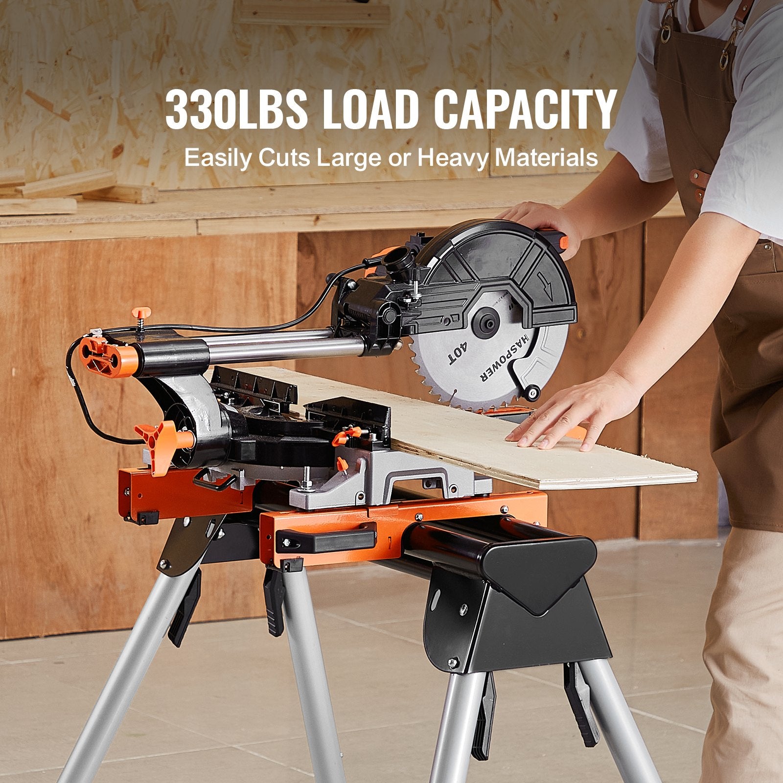 Chainsaws: VEVOR Miter Saw Stand 330lbs Load Capacity Steel 29.1"-32.9" Adjustable Height