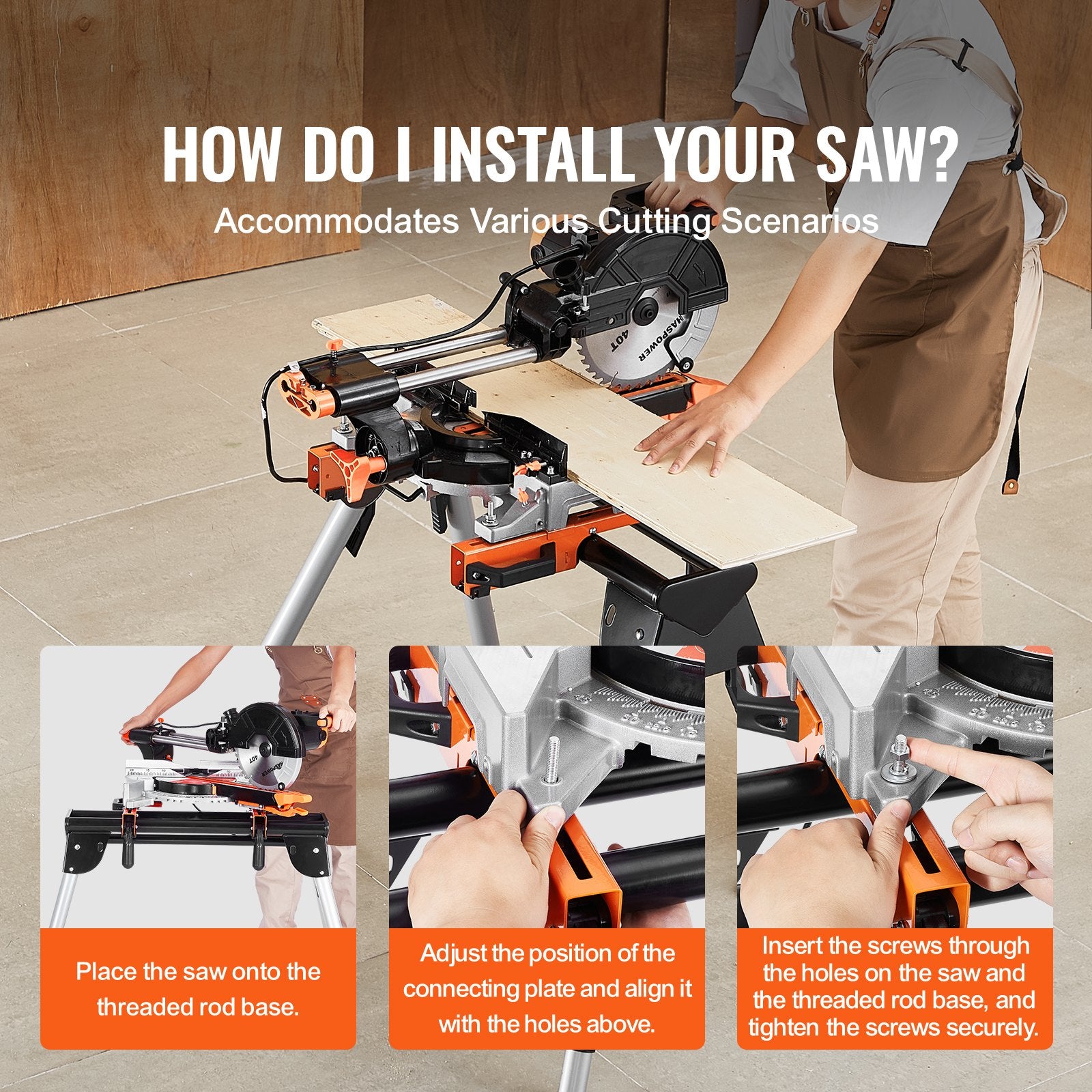 Chainsaws: VEVOR Miter Saw Stand 330lbs Load Capacity Steel 29.1"-32.9" Adjustable Height