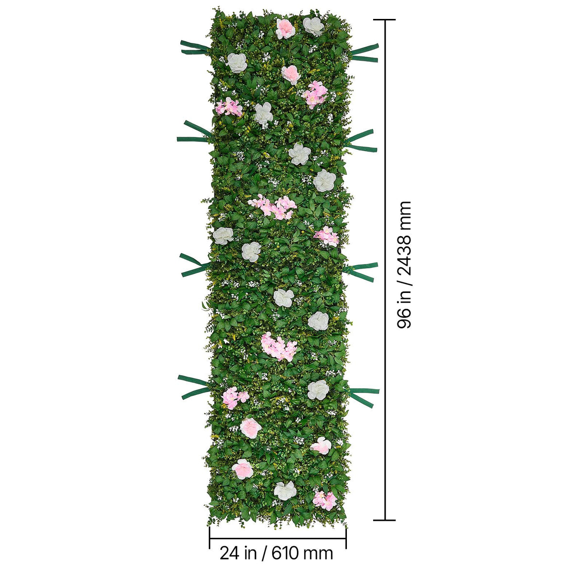 Artificial Luxury‌ Flower Wall Backdrop, 2 PCS, Each Panel 61 x 243.8 cm, Gorgeous 3D Silk Floral Backdrop Pet Friendly, Easy Installation Flower Wall Panel for Wedding, Event, Party, Home Decor