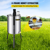 Farm Equipment: VEVOR 4 Frame Electric Honey Extractor Beekeeping 120 W Motor 2 Clear Lids