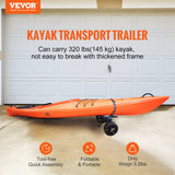 Boating Accessories: VEVOR Adjustable Kayak Cart Canoe Boat Carrier 320lbs Load with 10'' Solid Tires