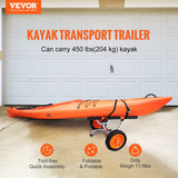Boating Accessories: VEVOR Adjustable Kayak Cart Canoe Boat Carrier 450lbs Load with 12'' Solid Tires