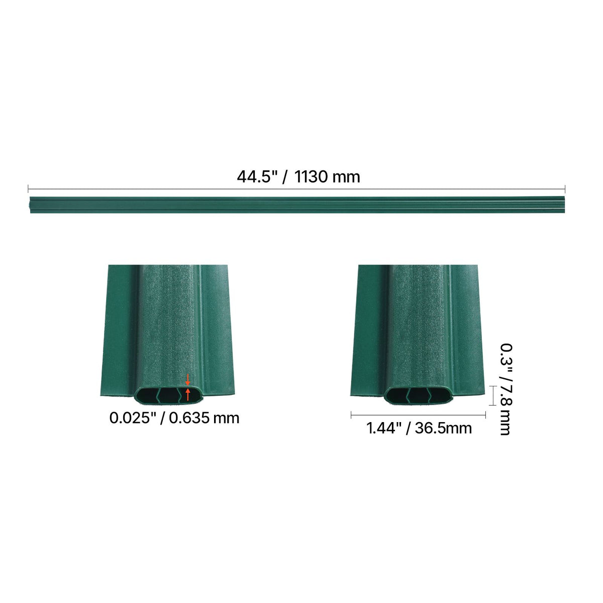 Bottom Locking Privacy Slats, Double-Wall Vertical Bottom-Locking Slats with Wings for Chain-Link Fence, High-Density HDPE Chain Link Slats Ideally Fit 1.2 m High Fence for Garden Farm(Green)