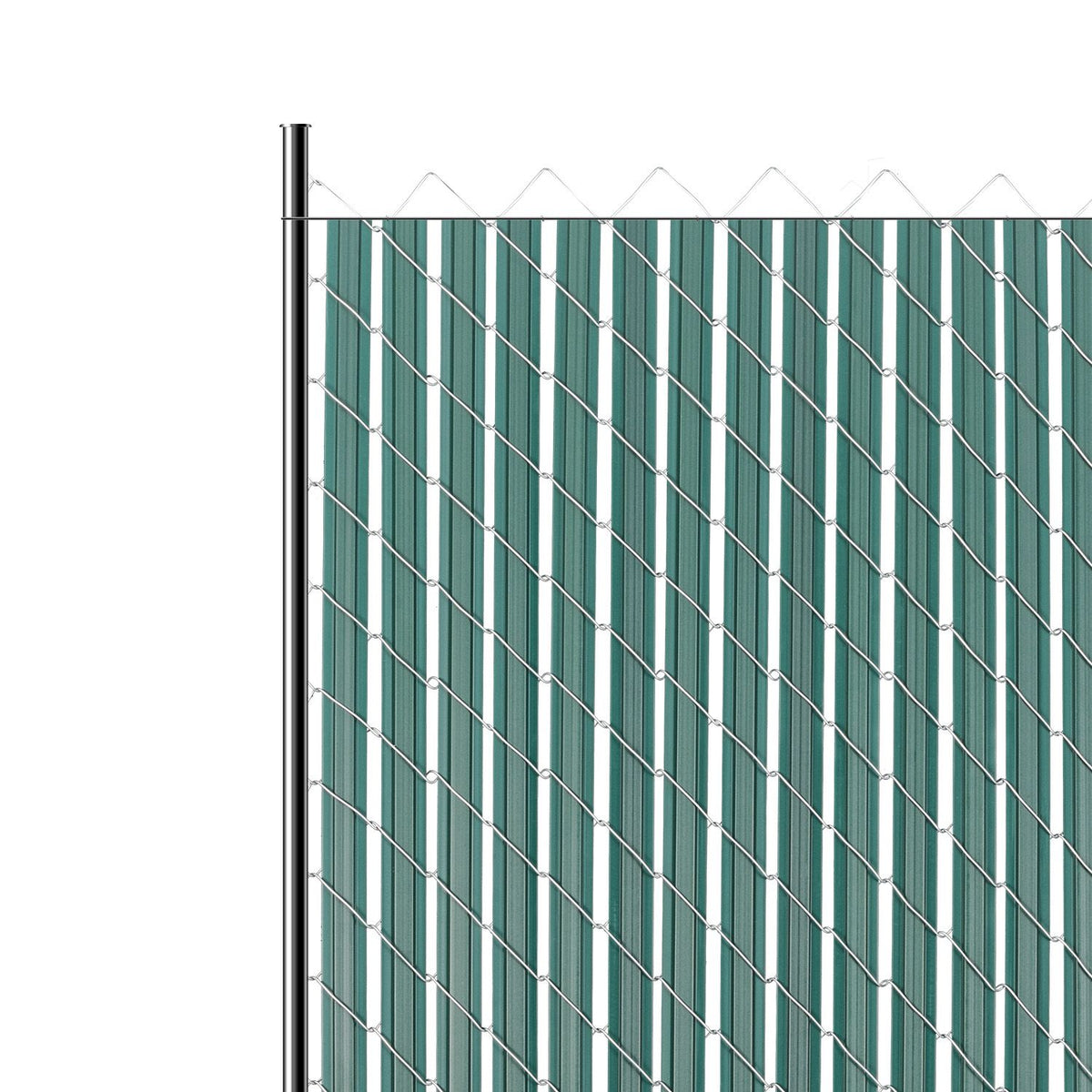 Bottom Locking Privacy Slats, Double-Wall Vertical Bottom-Locking Slats with Wings for Chain-Link Fence, High-Density HDPE Chain Link Slats Ideally Fit 1.2 m High Fence for Garden Farm(Green)
