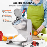 Seasonings & Spices: VEVOR Ice Crushers Machine, 220lbs Per Hour Electric Snow Cone Maker with 4 Blades, 300W Electric Ice Crusher with Cover and Bowl for Home and Commercial Use, Silver