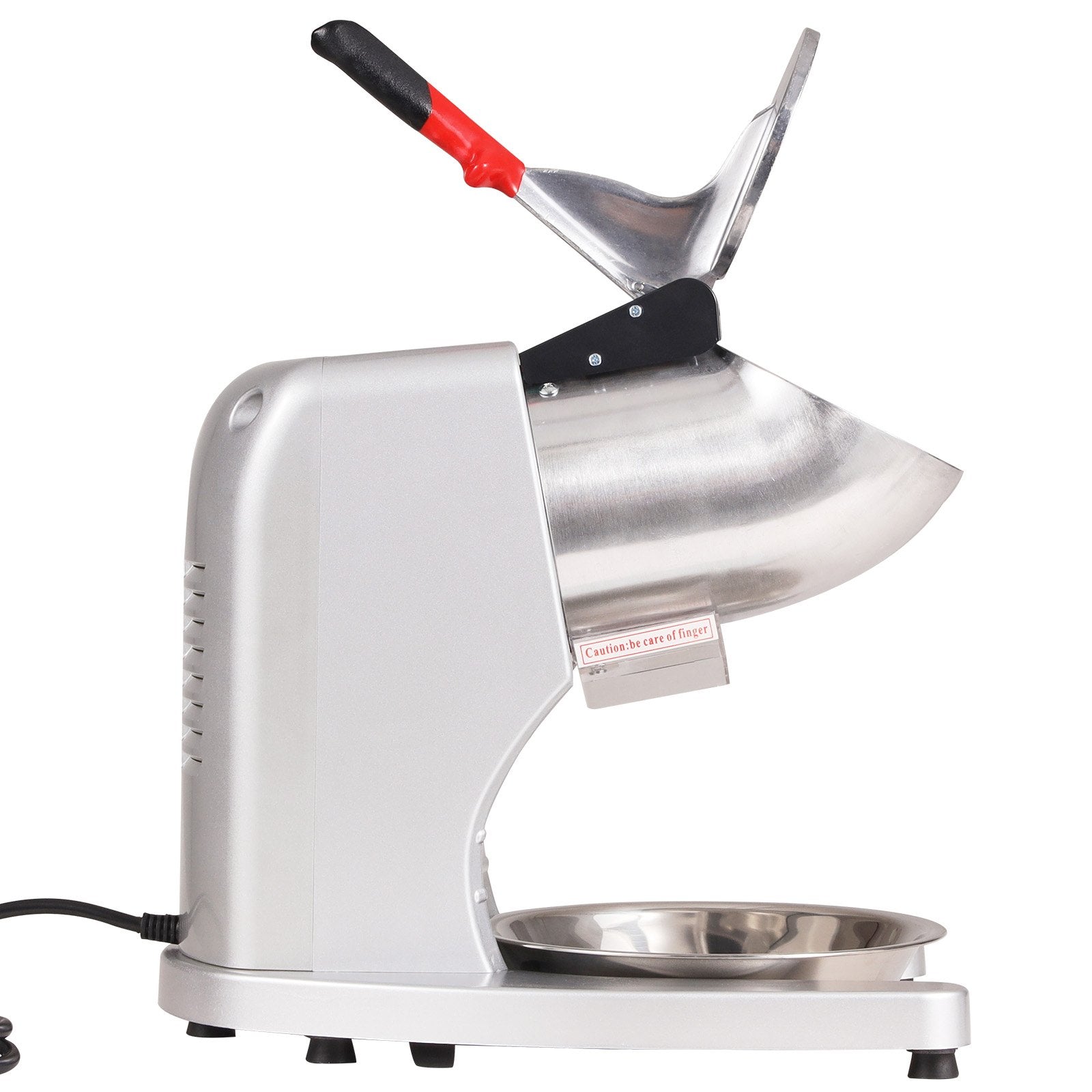 Seasonings & Spices: VEVOR Ice Crushers Machine, 220lbs Per Hour Electric Snow Cone Maker with 4 Blades, 300W Electric Ice Crusher with Cover and Bowl for Home and Commercial Use, Silver