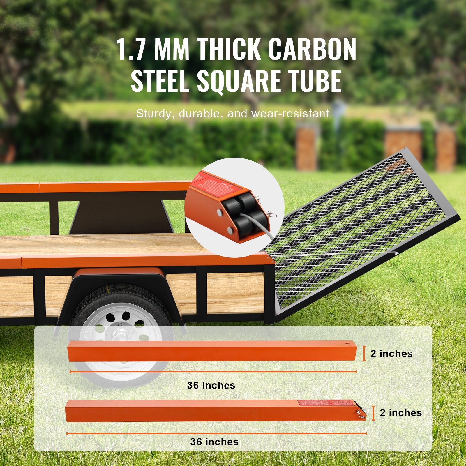 Automotive Parts: VEVOR 2-Sided Trailer Tailgate Lift Assist, 163 kg Load Capacity, Compatible with Open Utility Trailer Tailgate and Ramp, with 25.4-61 cm Heights Side Rail and 1.22-1.83 m Height Tail Gate or Ramp