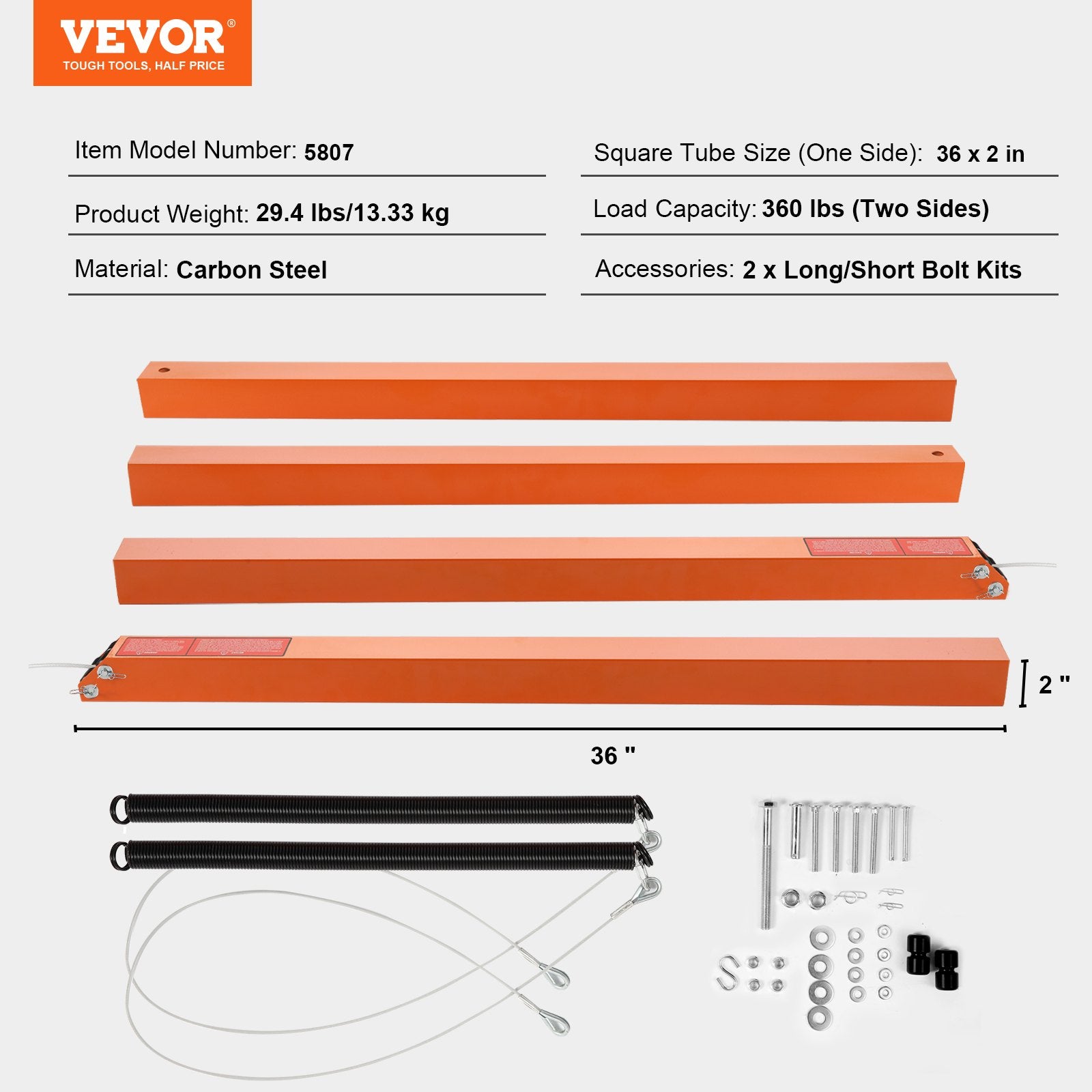 Automotive Parts: VEVOR 2-Sided Trailer Tailgate Lift Assist, 163 kg Load Capacity, Compatible with Open Utility Trailer Tailgate and Ramp, with 25.4-61 cm Heights Side Rail and 1.22-1.83 m Height Tail Gate or Ramp