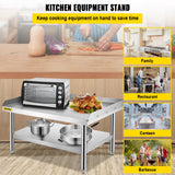 BBQs & Accessories: VEVOR Stainless Steel Equipment Grill Stand, 122 x 76 x 61cm Stainless Table, Grill Stand Table with Adjustable Storage Undershelf, Equipment Stand Grill Table for Hotel, Home, Restaurant Kitchen