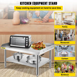 BBQs & Accessories: VEVOR Stainless Steel Equipment Grill Stand, 152x76x61 cm Stainless Table, Grill Stand Table with Adjustable Storage Undershelf, Equipment Stand Grill Table for Hotel, Home, Restaurant Kitchen