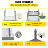 BBQs & Accessories: VEVOR Stainless Steel Equipment Grill Stand, 152x76x61 cm Stainless Table, Grill Stand Table with Adjustable Storage Undershelf, Equipment Stand Grill Table for Hotel, Home, Restaurant Kitchen