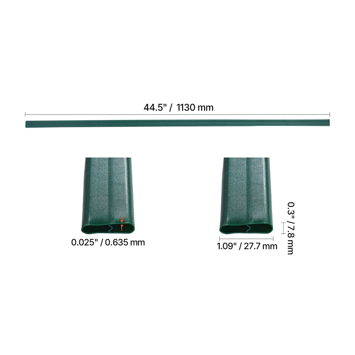 Bottom Locking Privacy Slats, Double-Wall Vertical Bottom-Locking Slats for Chain-Link Fence, High-Density HDPE Chain Link Slats Ideally Fit 1.2 m High Fence for Garden Farm Sports Field(Green)