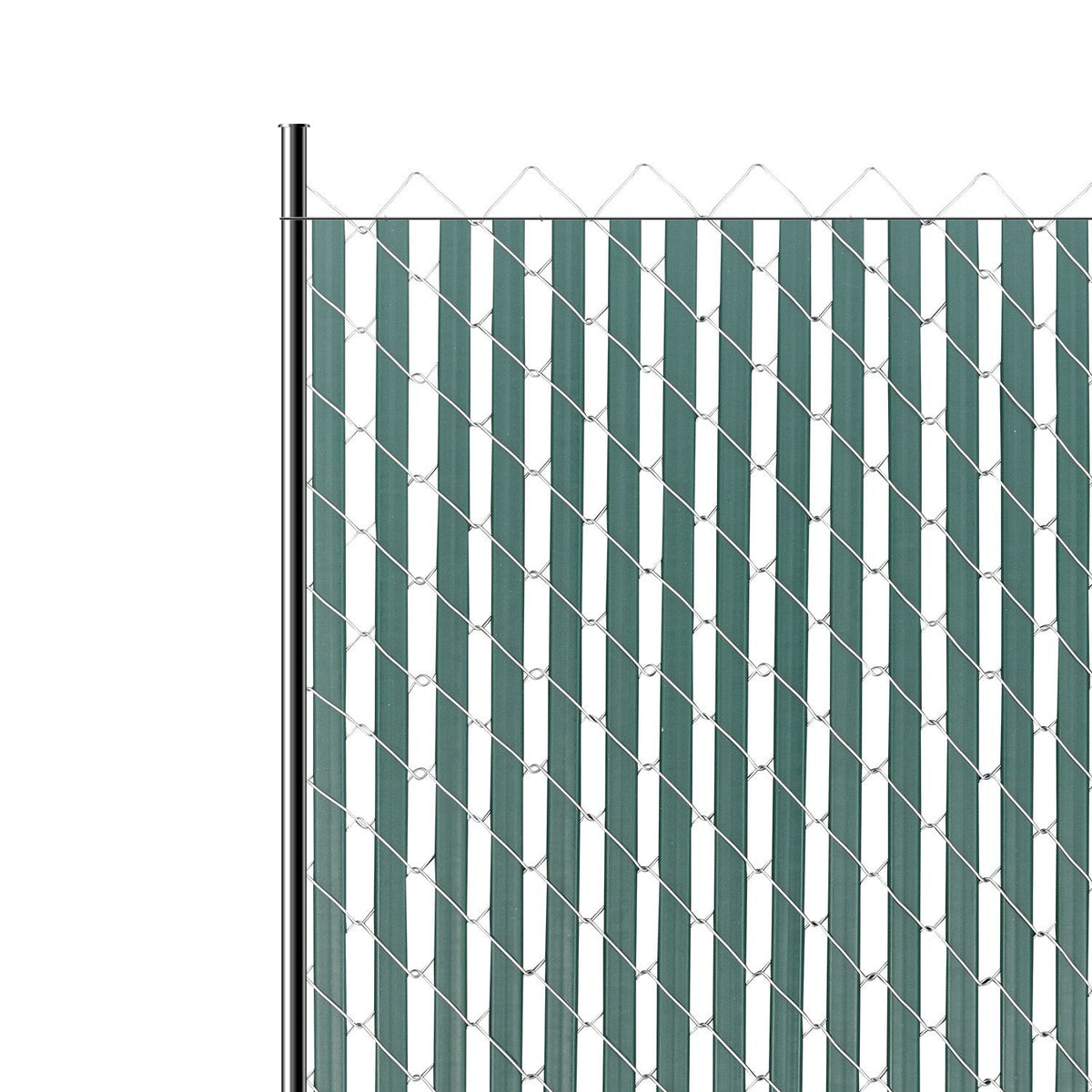 Bottom Locking Privacy Slats, Double-Wall Vertical Bottom-Locking Slats for Chain-Link Fence, High-Density HDPE Chain Link Slats Ideally Fit 1.2 m High Fence for Garden Farm Sports Field(Green)