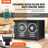 Gardening Tools: VEVOR Watch Winder, Dual Watch Winder for Men's and Women's Automatic Watch, with 2 Super Quiet Japanese Mabuchi Motors, Blue LED Light and Adapter, High-Density Board Shell and Black PU
