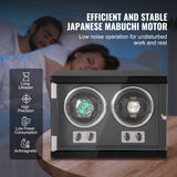 Gardening Tools: VEVOR Watch Winder, Dual Watch Winder for Men's and Women's Automatic Watch, with 2 Super Quiet Japanese Mabuchi Motors, Blue LED Light and Adapter, High-Density Board Shell and Black PU