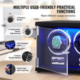 Gardening Tools: VEVOR Watch Winder, Dual Watch Winder for Men's and Women's Automatic Watch, with 2 Super Quiet Japanese Mabuchi Motors, Blue LED Light and Adapter, High-Density Board Shell and Black PU