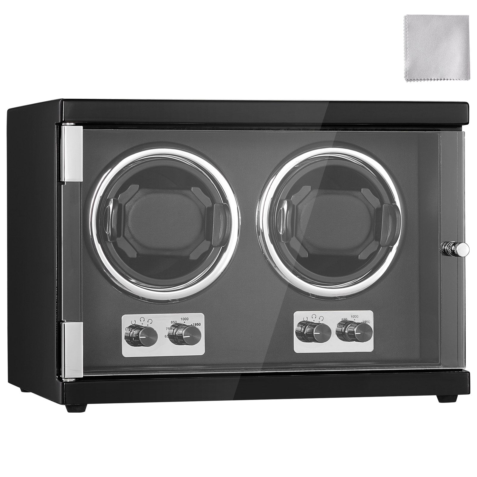 Gardening Tools: VEVOR Watch Winder, Dual Watch Winder for Men's and Women's Automatic Watch, with 2 Super Quiet Japanese Mabuchi Motors, Blue LED Light and Adapter, High-Density Board Shell and Black PU