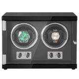 Gardening Tools: VEVOR Watch Winder, Dual Watch Winder for Men's and Women's Automatic Watch, with 2 Super Quiet Japanese Mabuchi Motors, Blue LED Light and Adapter, High-Density Board Shell and Black PU