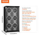 Men's Watches: VEVOR Watch Winder, Watch Winder for 6 Men's and Women's Automatic Watches, with 6 Super Quiet Japanese Mabuchi Motors, Blue LED Light and Adapter, High-Density Board Shell and Black PU