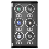 Men's Watches: VEVOR Watch Winder, Watch Winder for 6 Men's and Women's Automatic Watches, with 6 Super Quiet Japanese Mabuchi Motors, Blue LED Light and Adapter, High-Density Board Shell and Black PU