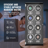 Men's Watches: VEVOR Watch Winder, Watch Winder for 8 Men's and Women's Automatic Watches, with 8 Super Quiet Japanese Mabuchi Motors, Blue LED Light and Adapter, High-Density Board Shell and Black PU