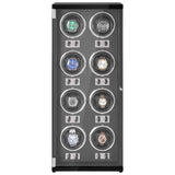 Men's Watches: VEVOR Watch Winder, Watch Winder for 8 Men's and Women's Automatic Watches, with 8 Super Quiet Japanese Mabuchi Motors, Blue LED Light and Adapter, High-Density Board Shell and Black PU