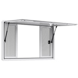 Canopies & Gazebos: VEVOR Concession Window 1346x838 mm, Aluminum Alloy Service Window for Food Truck, Up to 85 Degrees Stand Serving Window with 4 Sliding Windows, Awning Door, and Drag Hook, for Concession Trailers