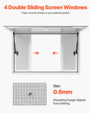 Canopies & Gazebos: VEVOR Concession Window 1346x838 mm, Aluminum Alloy Service Window for Food Truck, Up to 85 Degrees Stand Serving Window with 4 Sliding Windows, Awning Door, and Drag Hook, for Concession Trailers