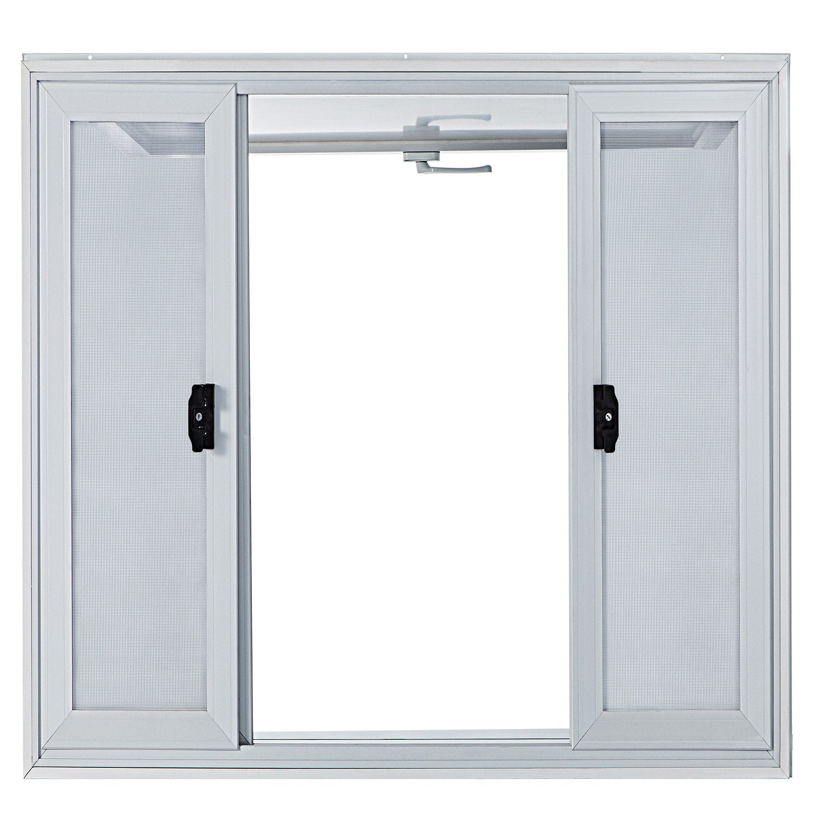 Canopies & Gazebos: VEVOR Concession Window, 91.4 x 91.4 cm Aluminum Alloy Food Truck Service Window with 4 Horizontal Sliding Screen Windows & Awning Door & Drag Hook, Serving Window for Food Trucks Concession Trailers