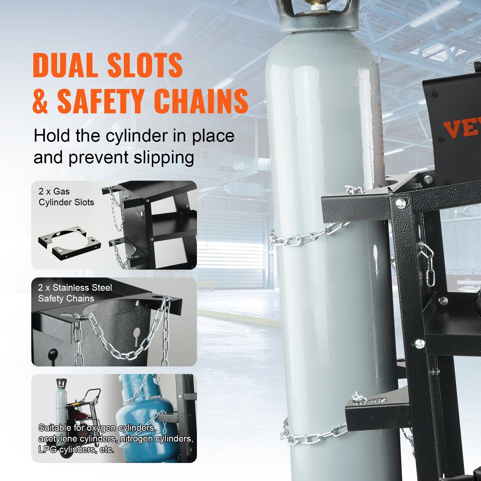 Welding Cart, 3-Tier Welder Cart Heavy Duty with 400 Lbs Weight Capacity, 360° Swivel Wheels, Tank Storage Safety Chains, Rolling MIG Welder Cart for TIG, ARC, MMA, Plasma Cutter Welding Machine
