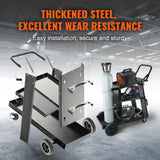 Utility Trolleys: VEVOR Welding Cart, 3-Tier Welder Cart Heavy Duty with 400 Lbs Weight Capacity, 360° Swivel Wheels, Tank Storage Safety Chains, Rolling MIG Welder Cart for TIG, ARC, MMA, Plasma Cutter Welding Machine