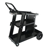 Utility Trolleys: VEVOR Welding Cart, 3-Tier Welder Cart Heavy Duty with 400 Lbs Weight Capacity, 360° Swivel Wheels, Tank Storage Safety Chains, Rolling MIG Welder Cart for TIG, ARC, MMA, Plasma Cutter Welding Machine