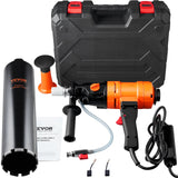 Traffic Control & Parking Tools: VEVOR Diamond Core Drilling Machine, 4in Handheld Wet Concrete Core Drill Rig, 1100-2400RPM Two Speed & 1-1/4" Thread & 2 Bubble Levels, 3-4in Drilling Diameter for Concrete Brick Block Stone, 1500W