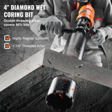 Traffic Control & Parking Tools: VEVOR Diamond Core Drilling Machine, 4in Handheld Wet Concrete Core Drill Rig, 1100-2400RPM Two Speed & 1-1/4" Thread & 2 Bubble Levels, 3-4in Drilling Diameter for Concrete Brick Block Stone, 1500W
