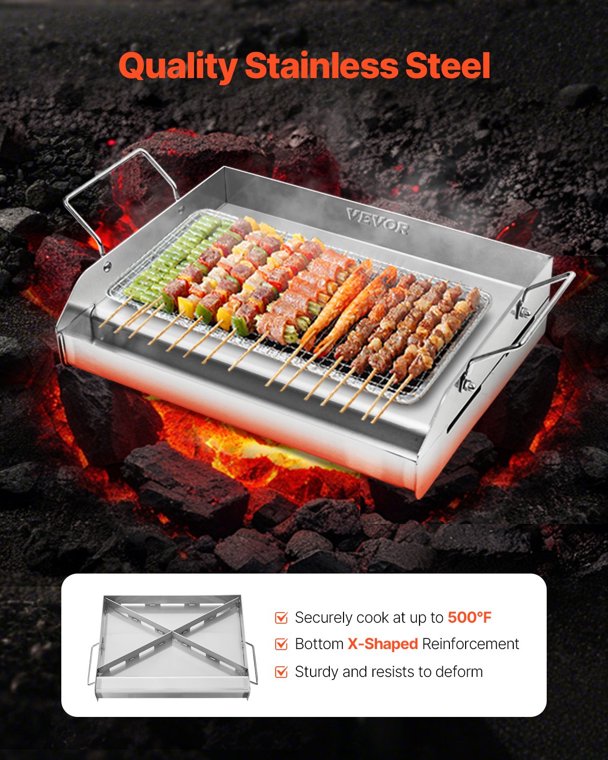 Paddles & Oars: VEVOR Stainless Steel Griddle, 17x13 inch Universal Flat Top Rectangular Plate, Gas Grill Griddle for BBQ Grill, Teppanyaki, Portable Family Cookware with Handle, for Camping Tailgating Party