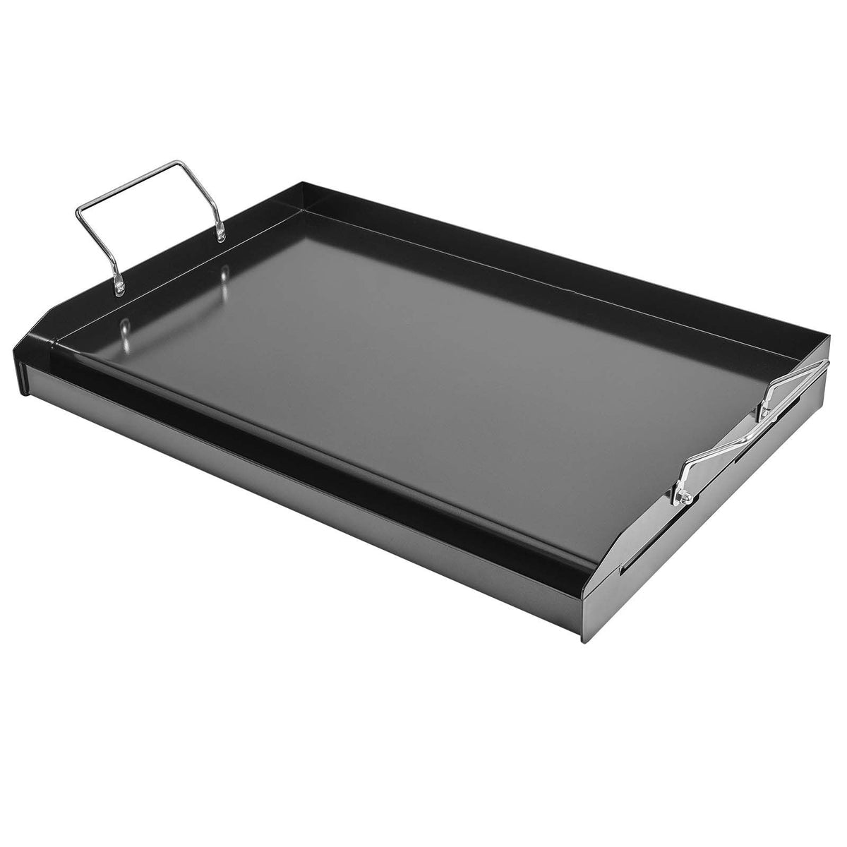 Carbon Steel Griddle, 24x16 inch Universal Flat Top Rectangular Plate, Gas Grill Griddle for BBQ Grill, Teppanyaki, Portable Family Cookware with Handle, for Camping Tailgating Party